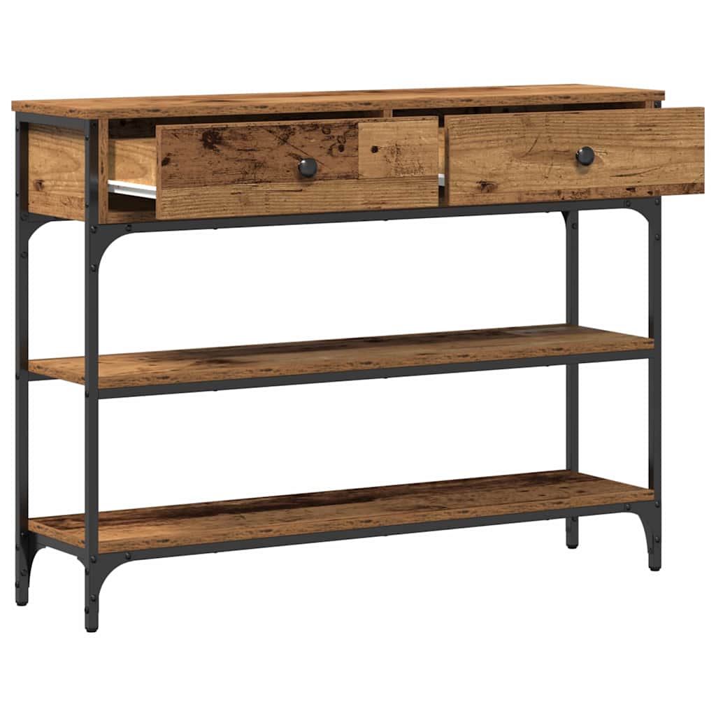 Table Console avec tiroir Bois ancien 100 x 25 x 75 cm - XIOS