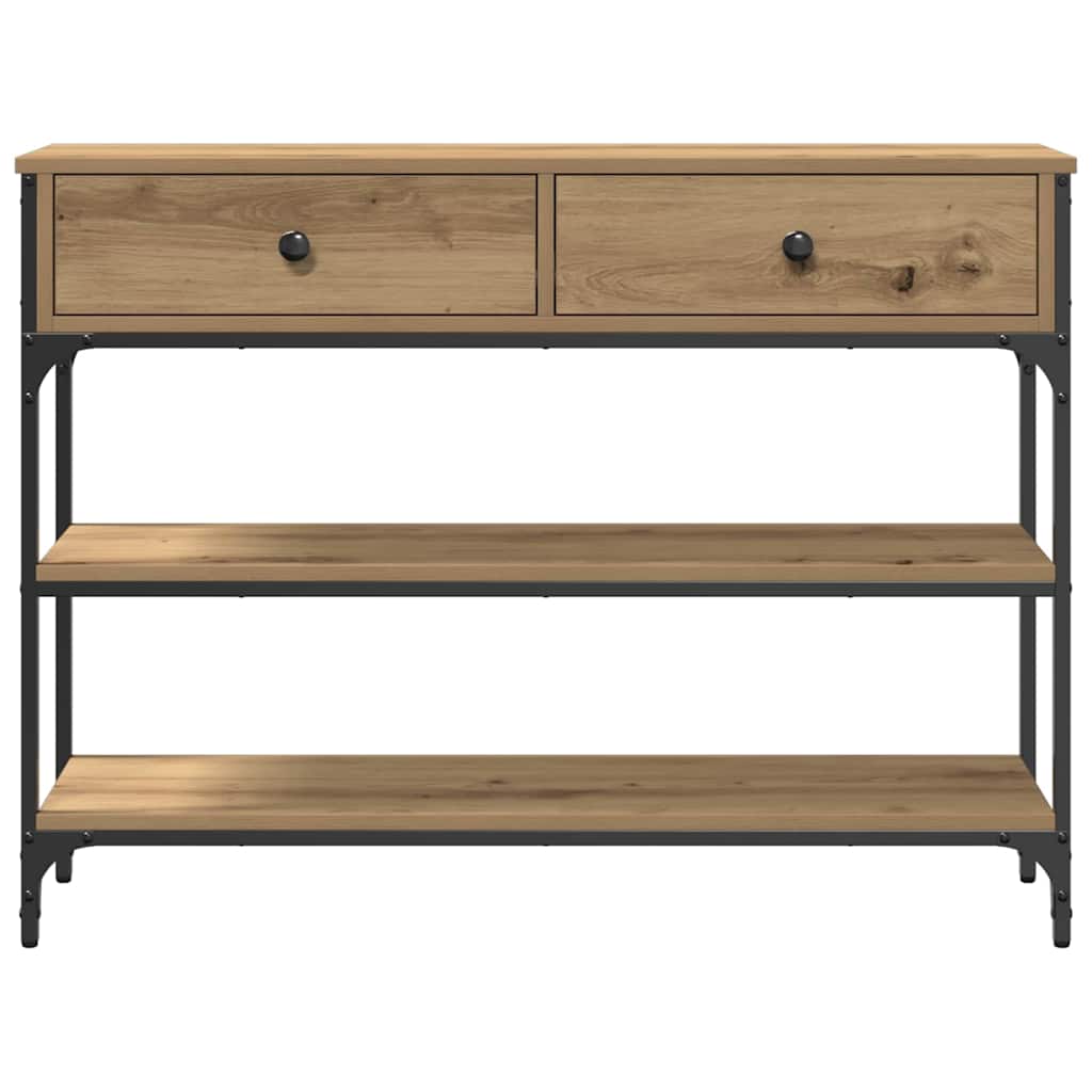 Table Console avec tiroir chêne artisanal 100 x 25 x 75 cm - XIOS