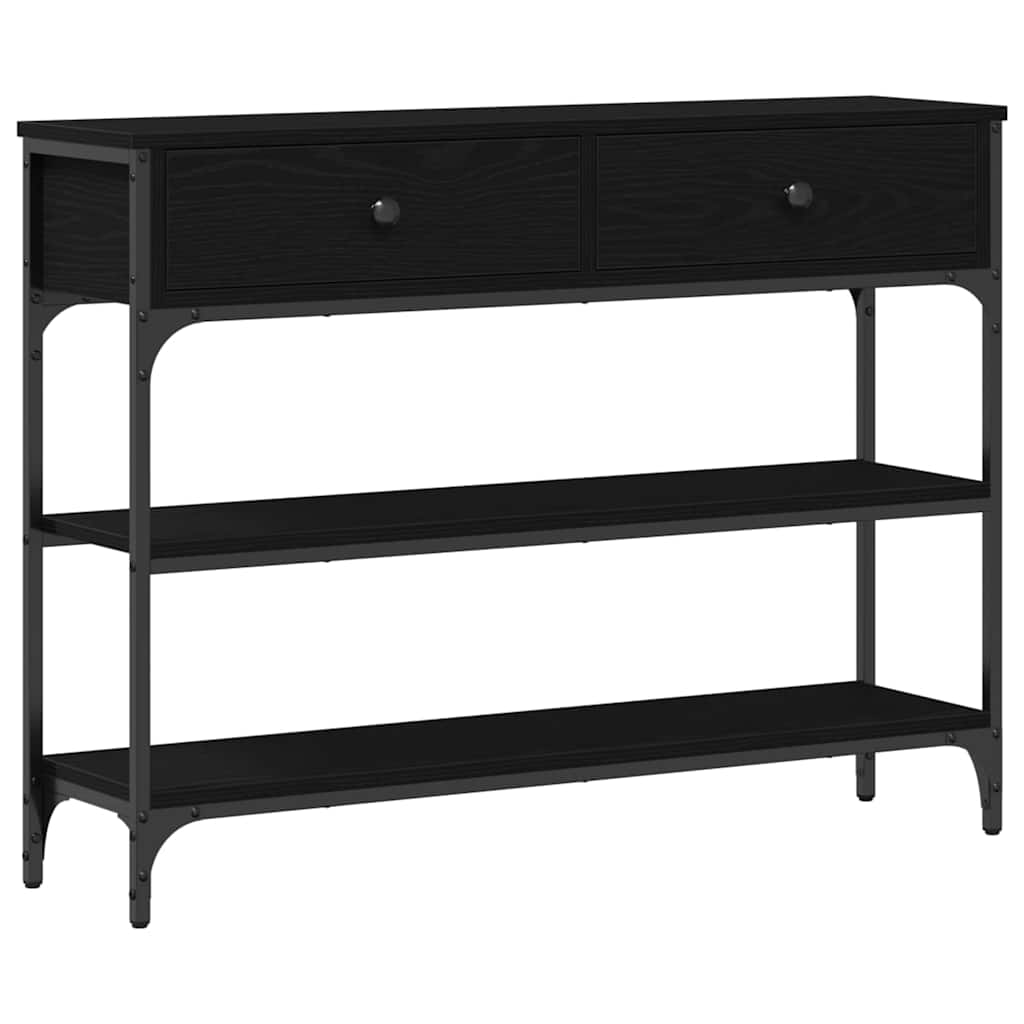 Table Console avec tiroir Chêne noir 100 x 25 x 75 cm - XIOS