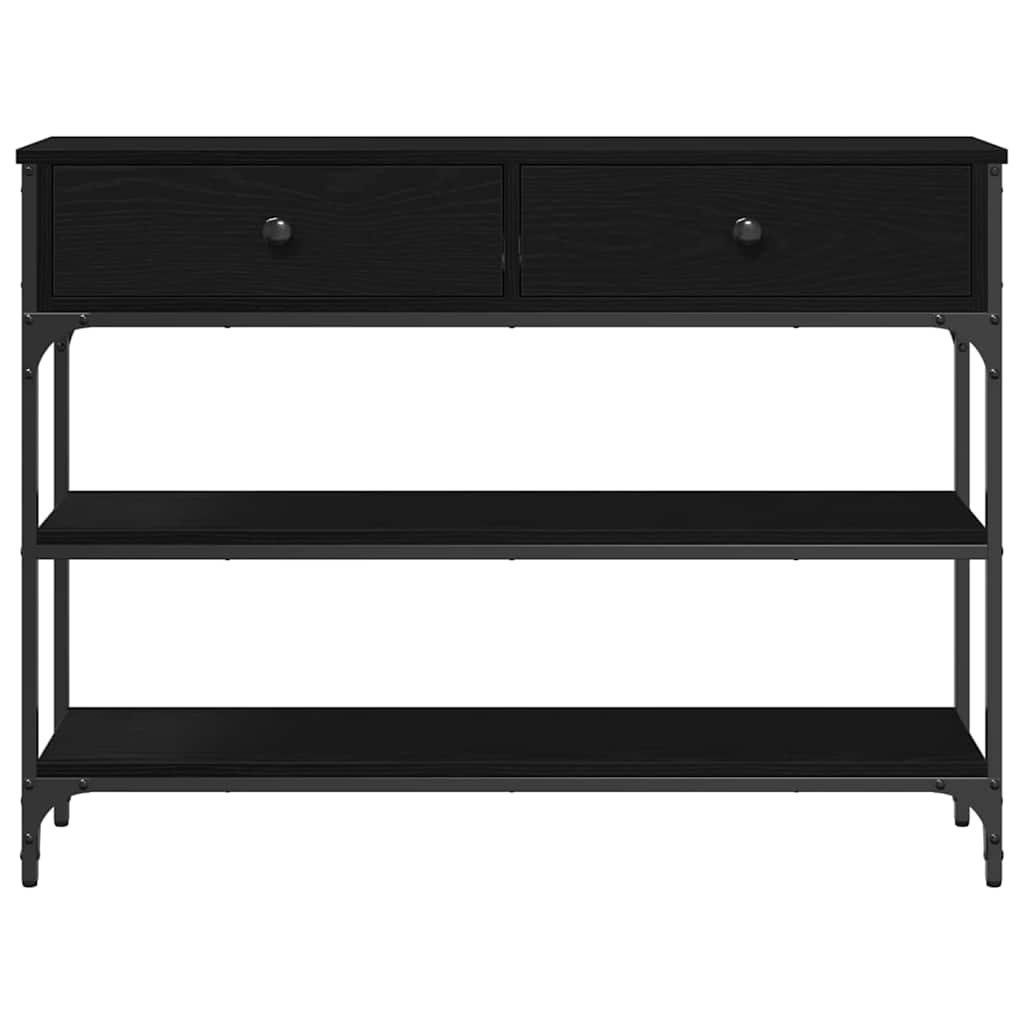 Table Console avec tiroir Chêne noir 100 x 25 x 75 cm - XIOS