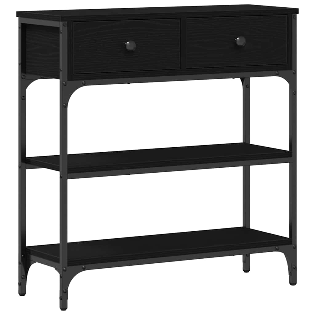 Table Console avec tiroir Chêne noir 72,5 x 25 x 75 cm - XIOS