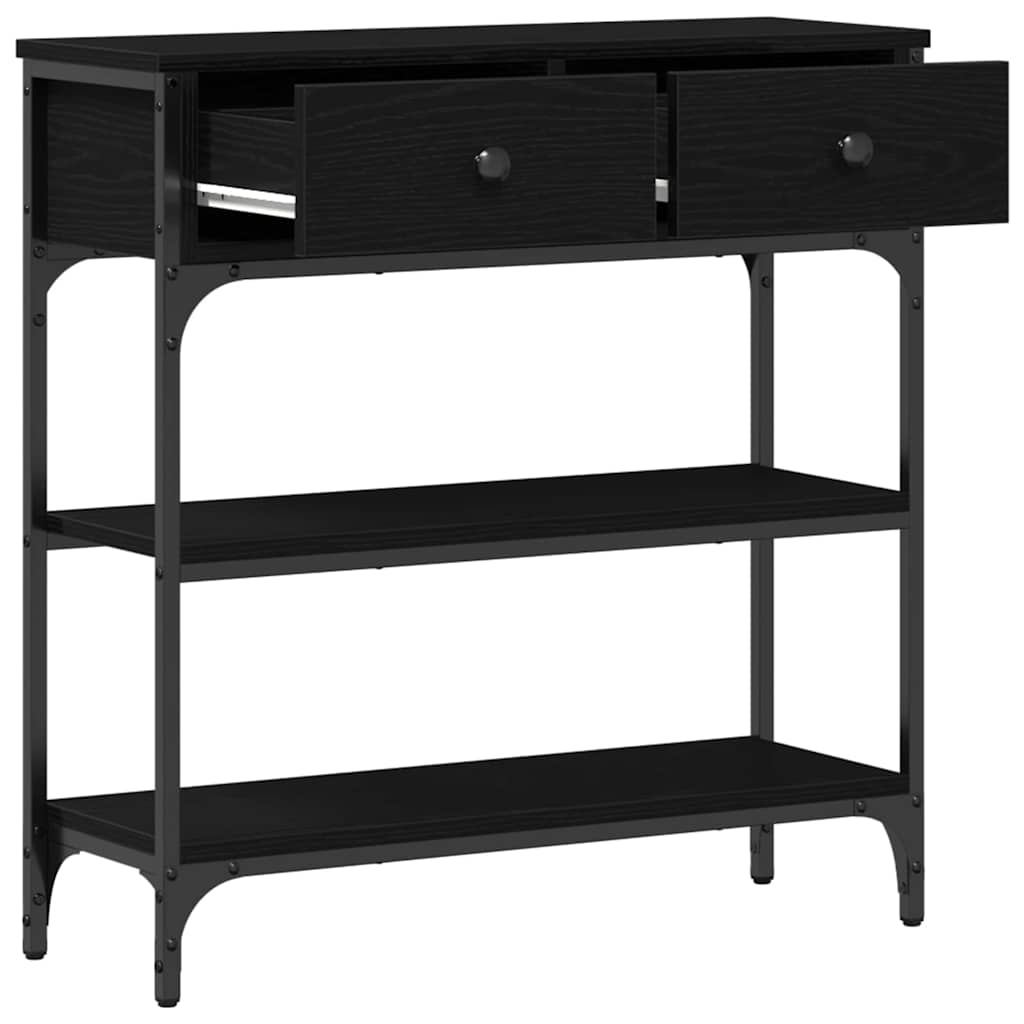 Table Console avec tiroir Chêne noir 72,5 x 25 x 75 cm - XIOS