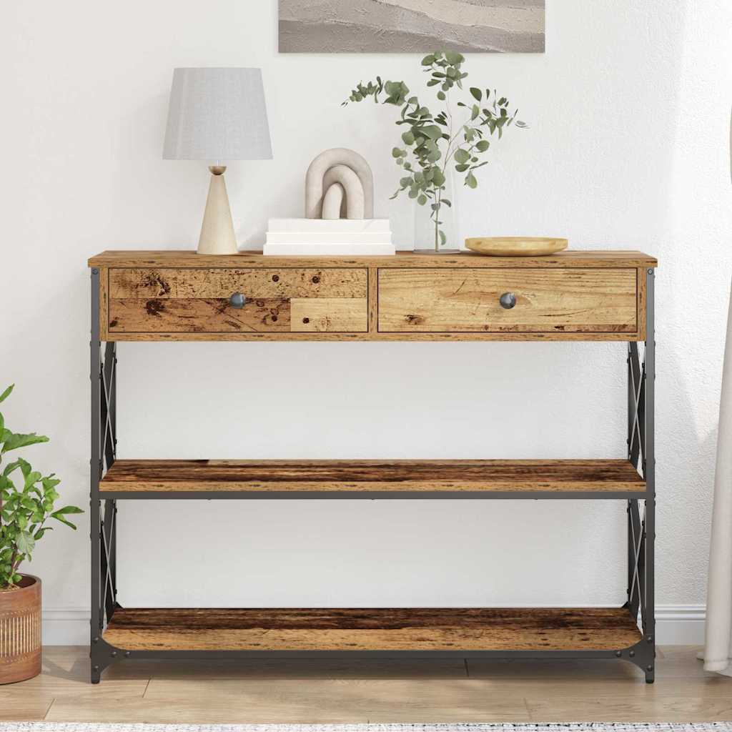Table Console avec tiroir Bois ancien 100 x 28 x 75 cm - XIOS