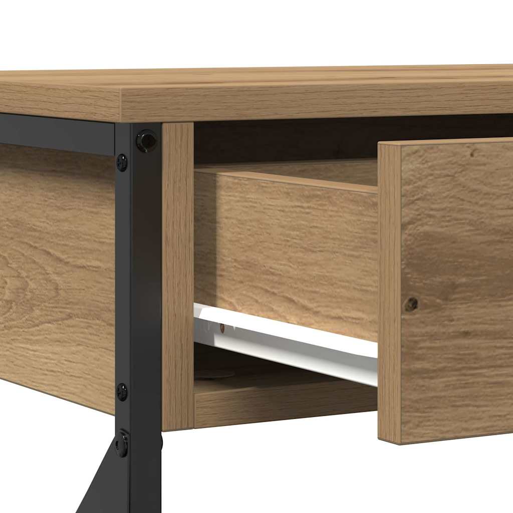 Table Console avec tiroir chêne artisanal 100 x 28 x 75 cm - XIOS