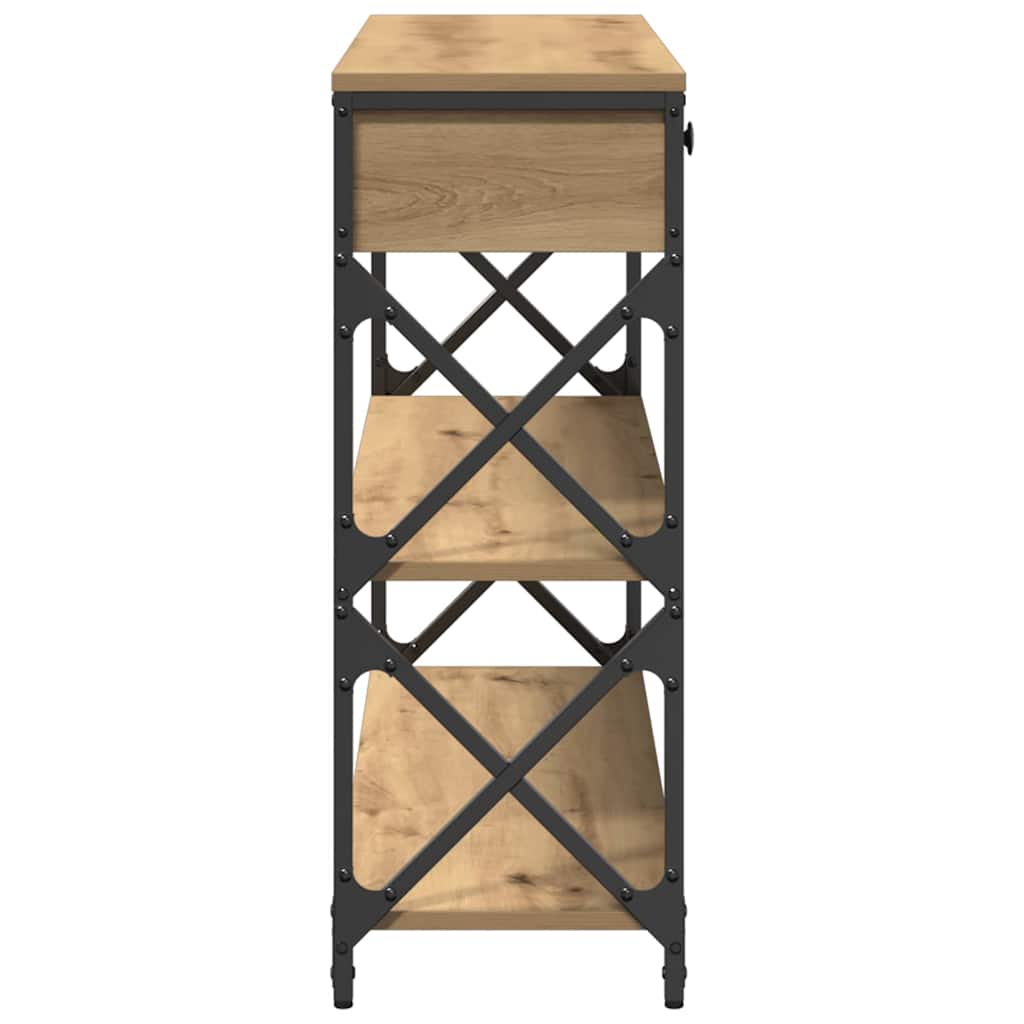 Table Console avec tiroir chêne artisanal 100 x 28 x 75 cm - XIOS