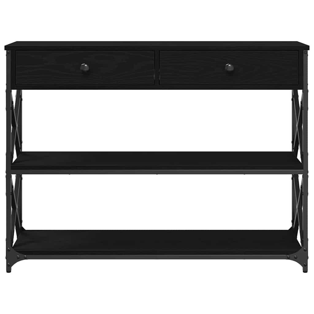 Table Console avec tiroir Chêne noir 100 x 28 x 75 cm - XIOS