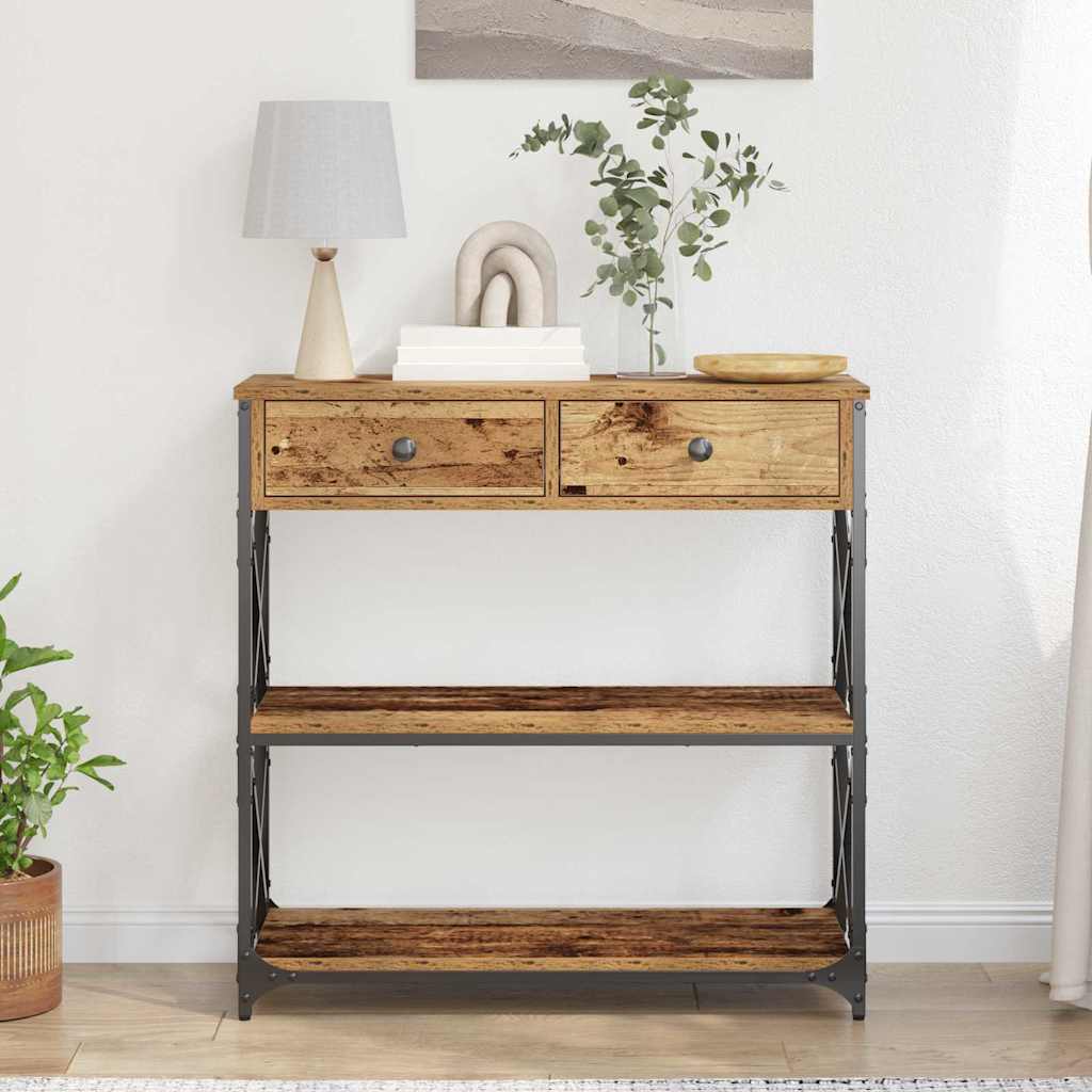 Table Console avec tiroir Bois ancien 75 x 28 x 75 cm - XIOS