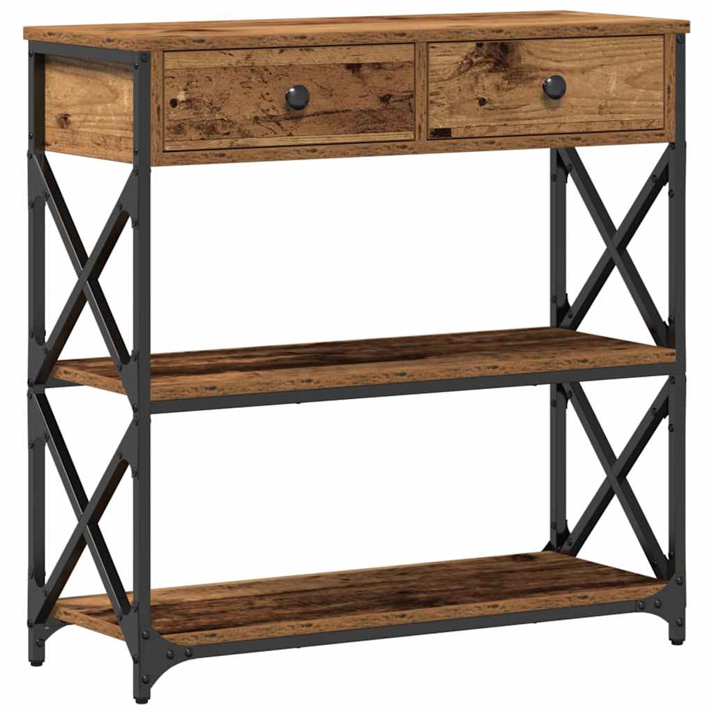Table Console avec tiroir Bois ancien 75 x 28 x 75 cm - XIOS