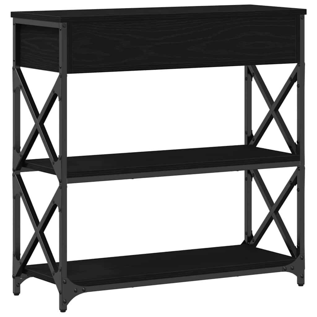 Table Console avec tiroir Chêne noir 75 x 28 x 75 cm - XIOS
