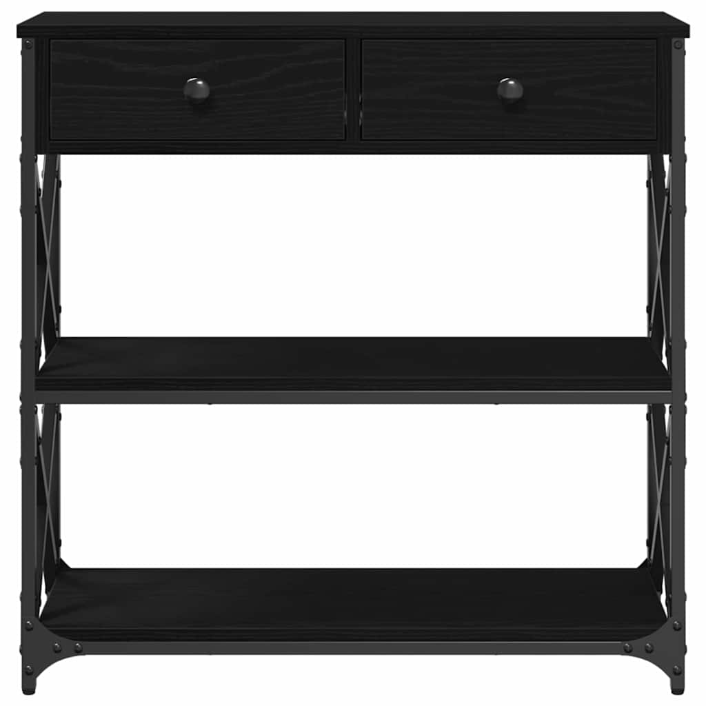 Table Console avec tiroir Chêne noir 75 x 28 x 75 cm - XIOS