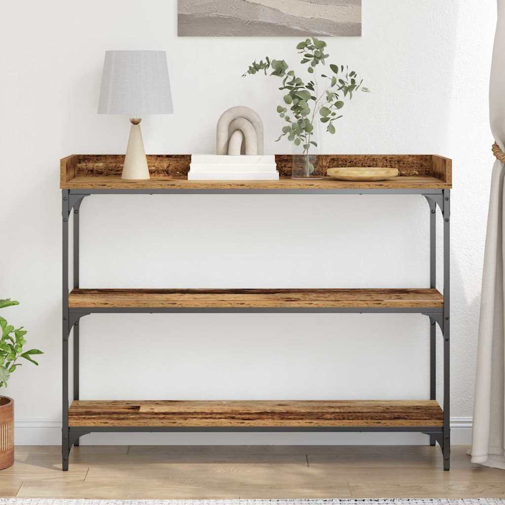 Table Console avec étagère Bois ancien 100 x 30 x 80 cm - XIOS