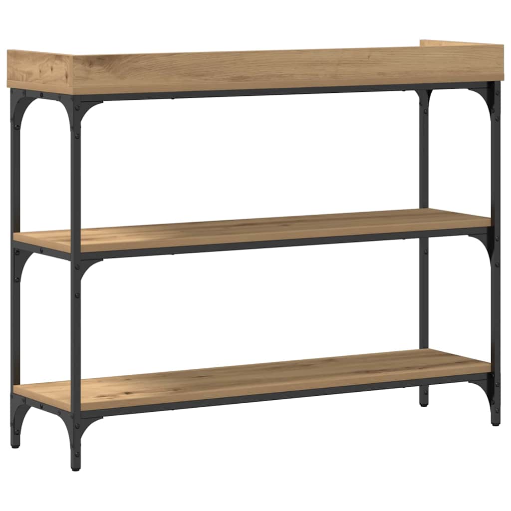 Table Console avec étagère chêne artisanal 100 x 30 x 80 cm - XIOS