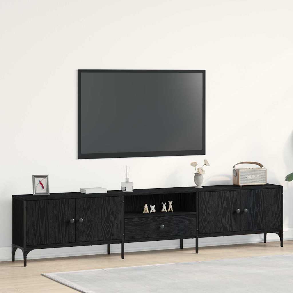 Meuble TV Chêne noir 200 x 25 x 44 cm Bois d'ingénierie - XIOS