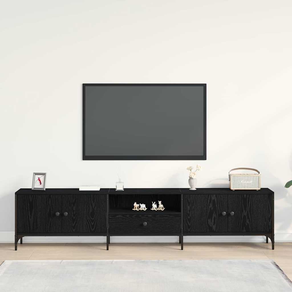 Meuble TV Chêne noir 200 x 25 x 44 cm Bois d'ingénierie - XIOS