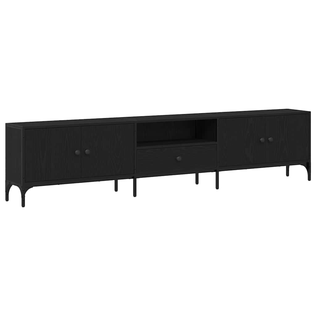 Meuble TV Chêne noir 200 x 25 x 44 cm Bois d'ingénierie - XIOS