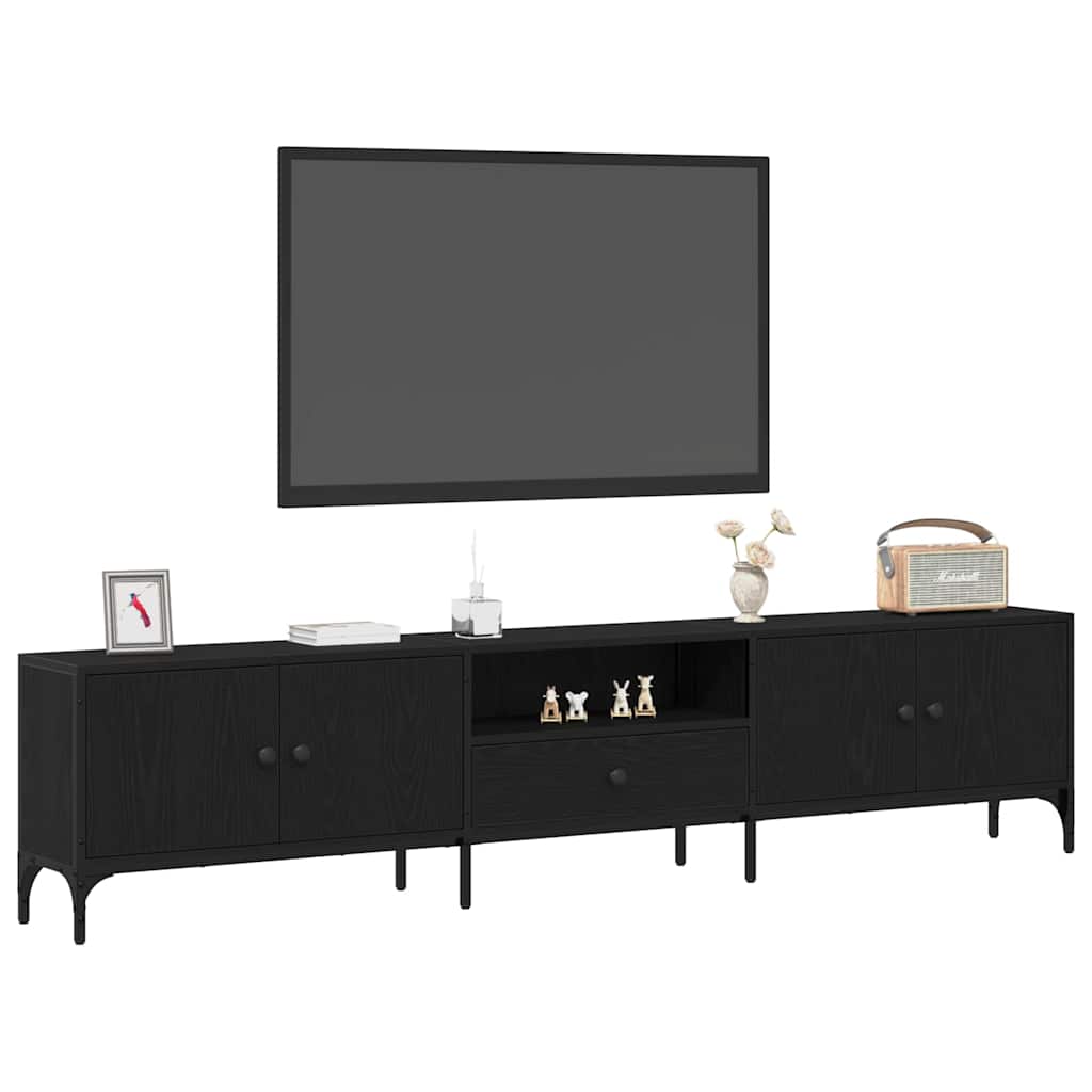 Meuble TV Chêne noir 200 x 25 x 44 cm Bois d'ingénierie - XIOS