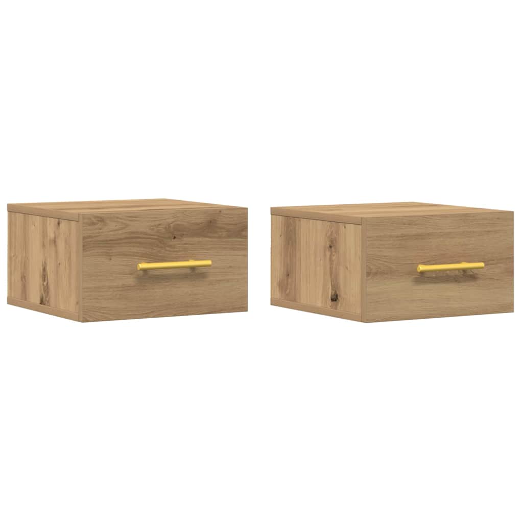 Tables de chevet 2 pcs Murales Chêne Artisan 35x35x20 cm