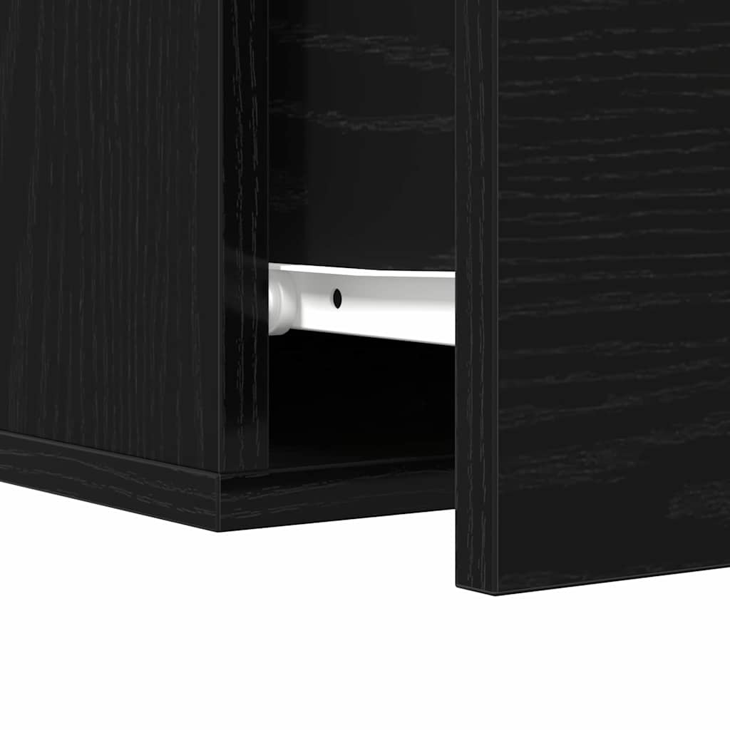 Cabinets de chevet 2 pcs Mur noir chêne 35x35x20 cm