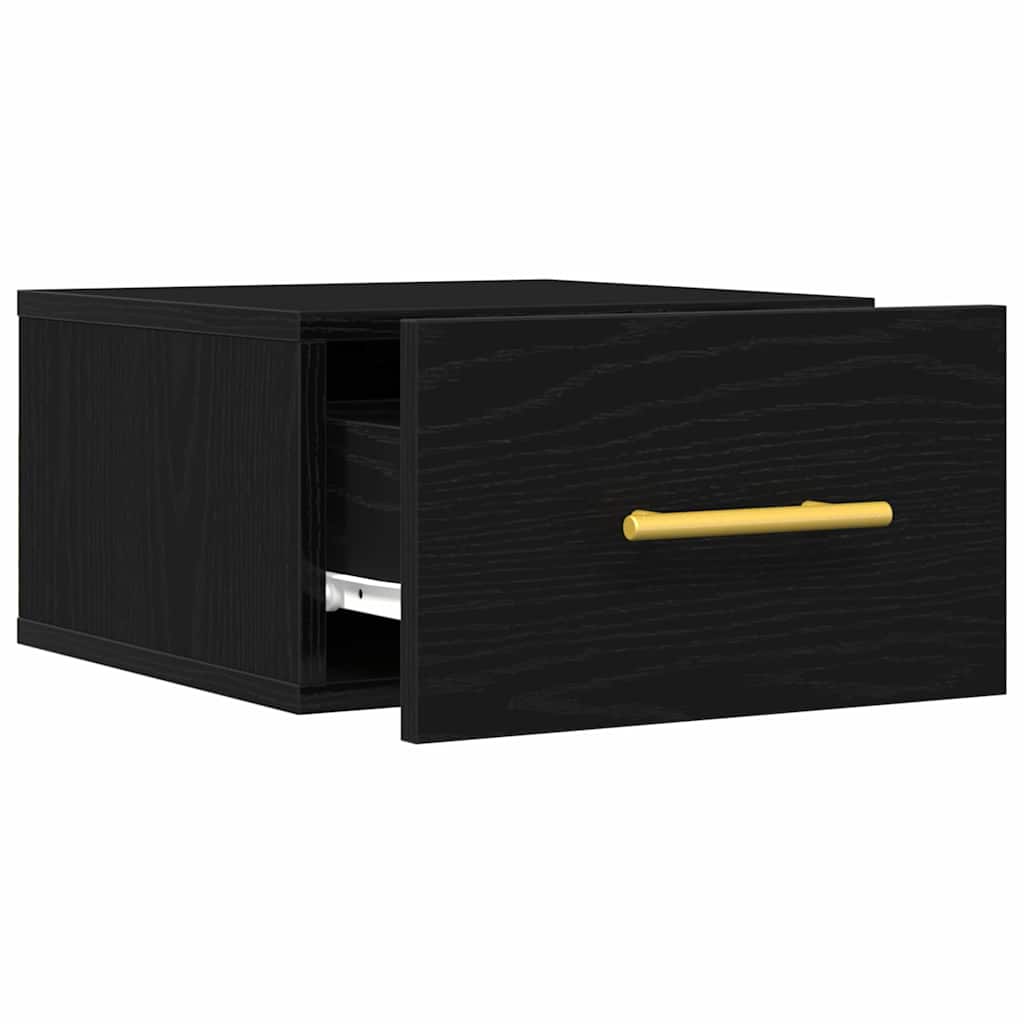 Cabinets de chevet 2 pcs Mur noir chêne 35x35x20 cm