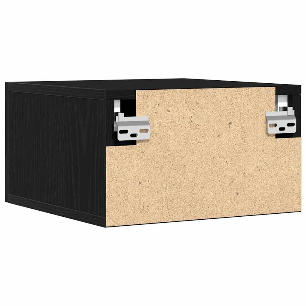 Cabinets de chevet 2 pcs Mur noir chêne 35x35x20 cm