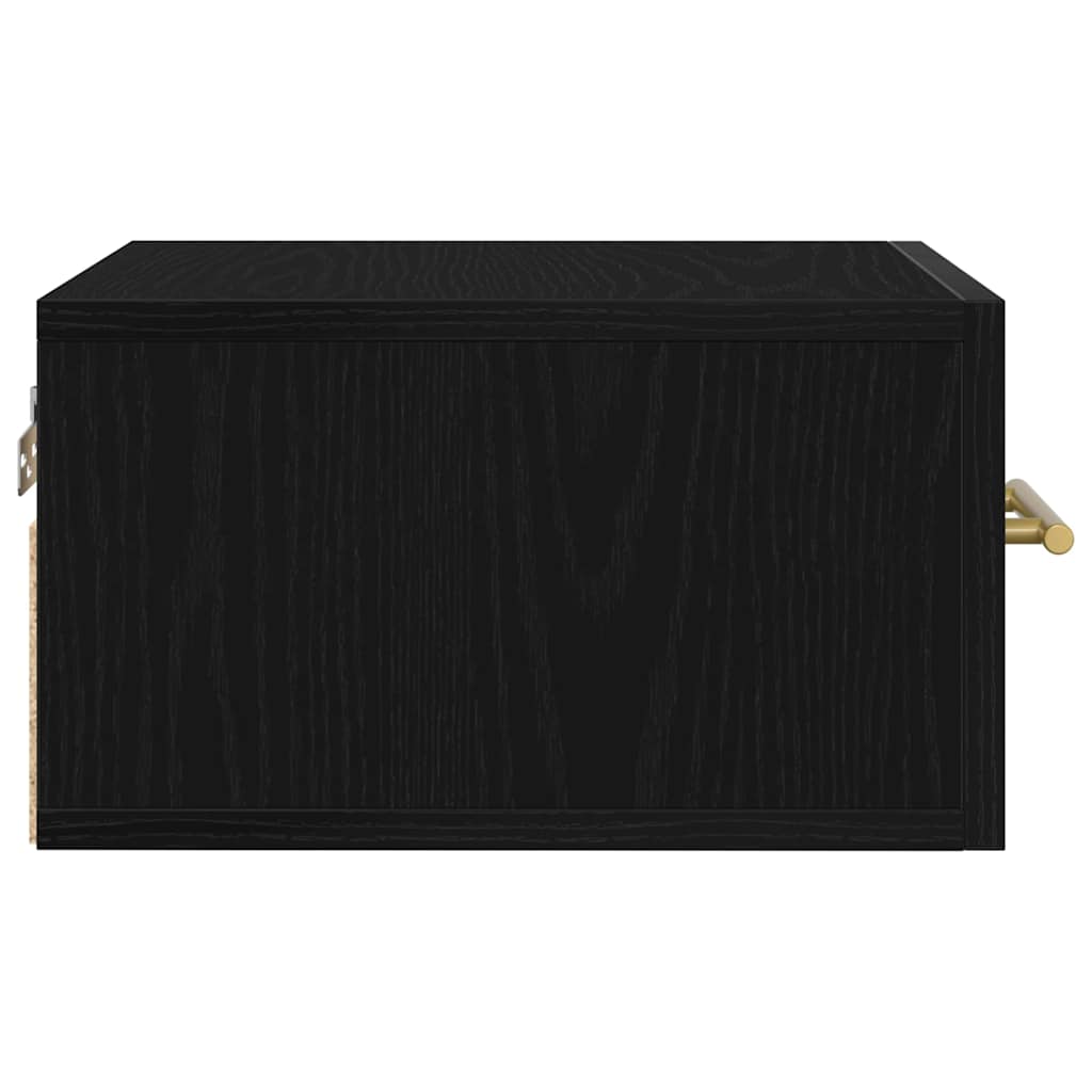 Cabinets de chevet 2 pcs Mur noir chêne 35x35x20 cm