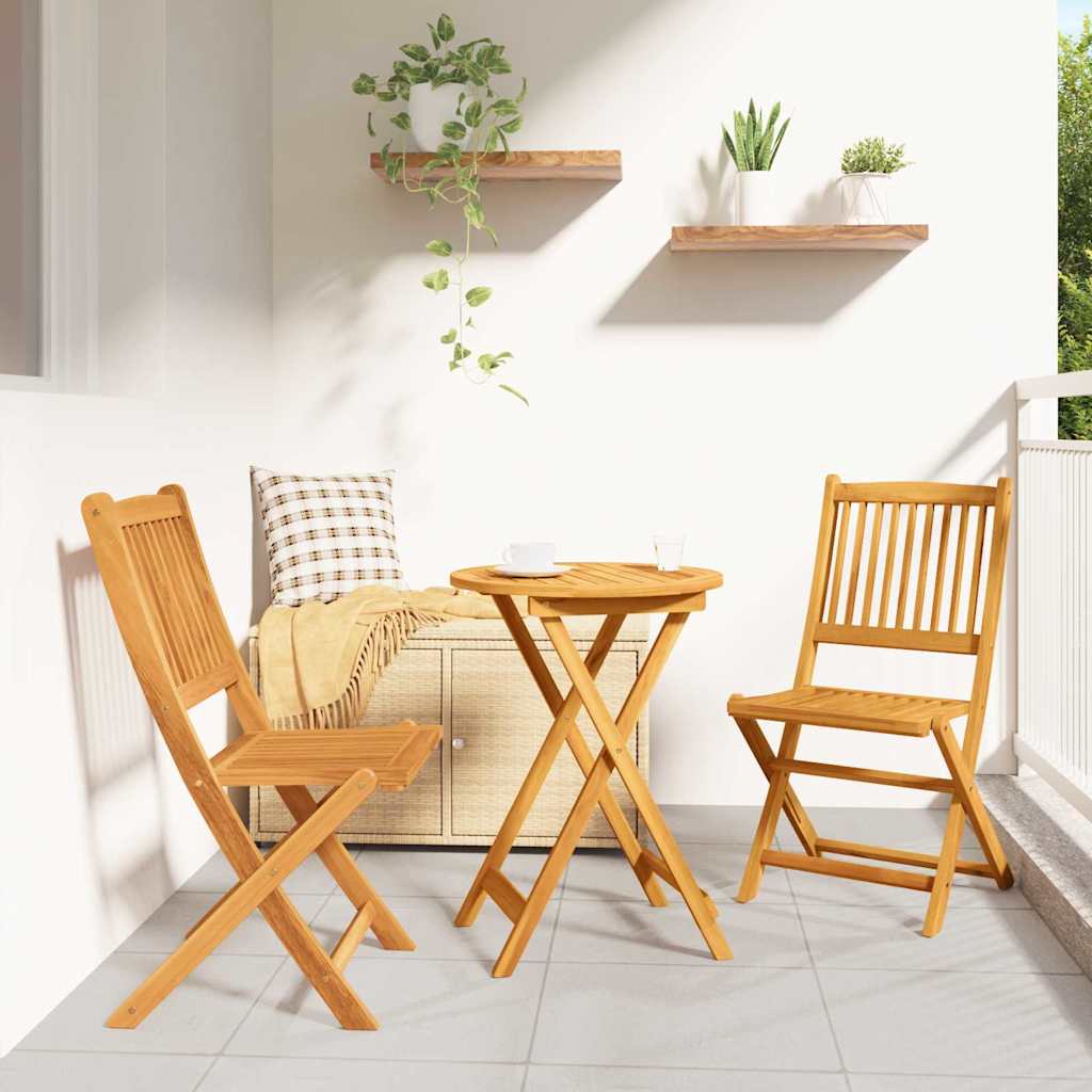 Ensemble bistro de jardin 3 pcs Marron Bois d'Acacia Massif - XIOS