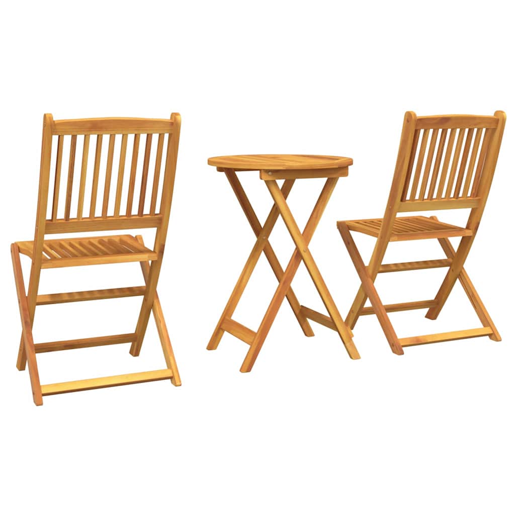 Ensemble bistro de jardin 3 pcs Marron Bois d'Acacia Massif - XIOS