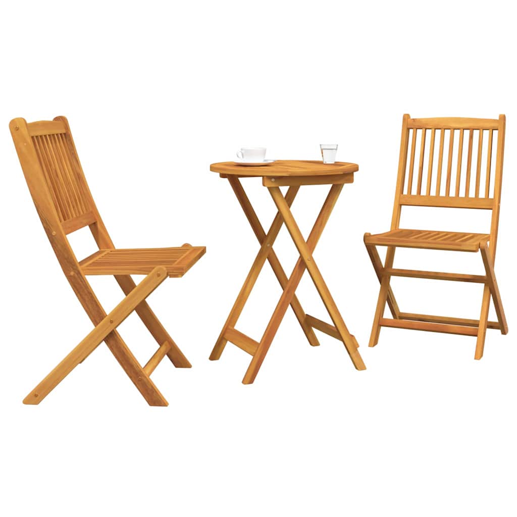 Ensemble bistro de jardin 3 pcs Marron Bois d'Acacia Massif - XIOS