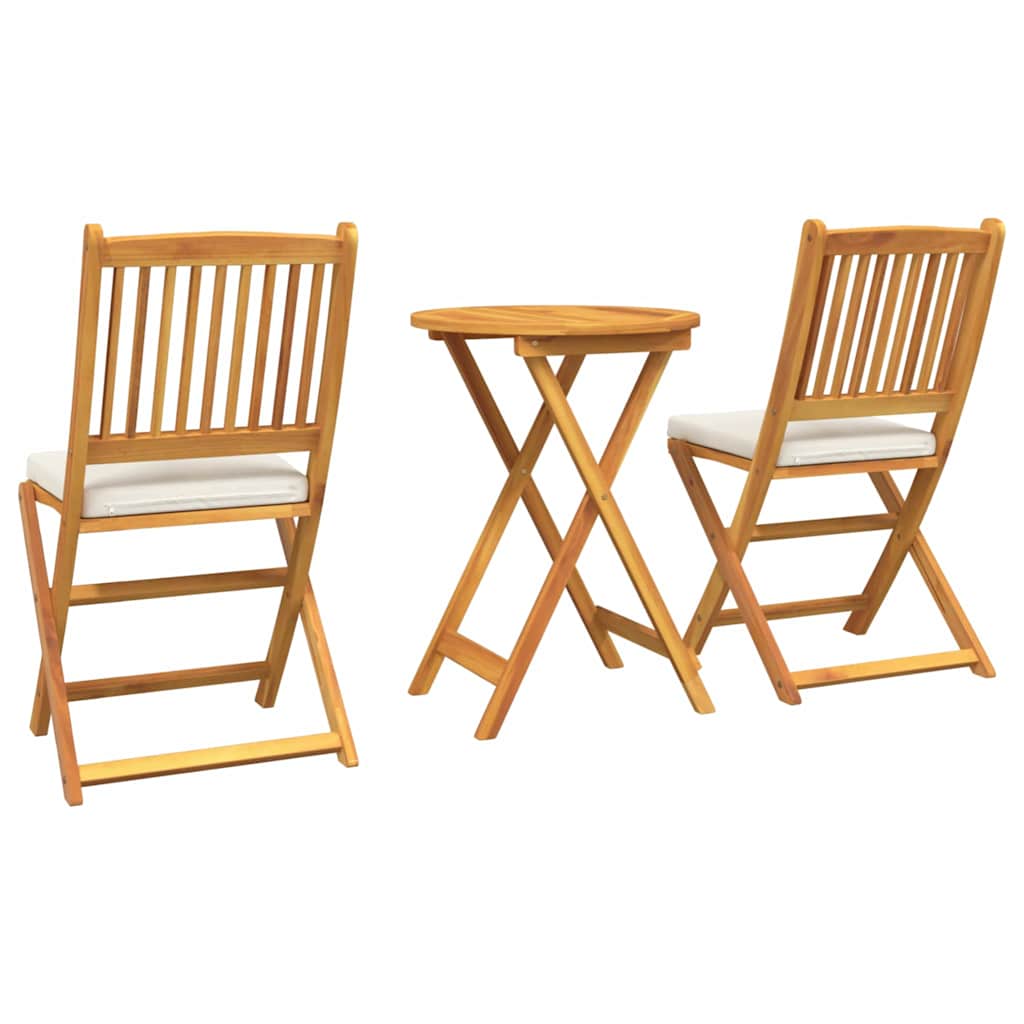 Ensemble bistro de jardin 3 pcs Marron Bois d'Acacia Massif - XIOS
