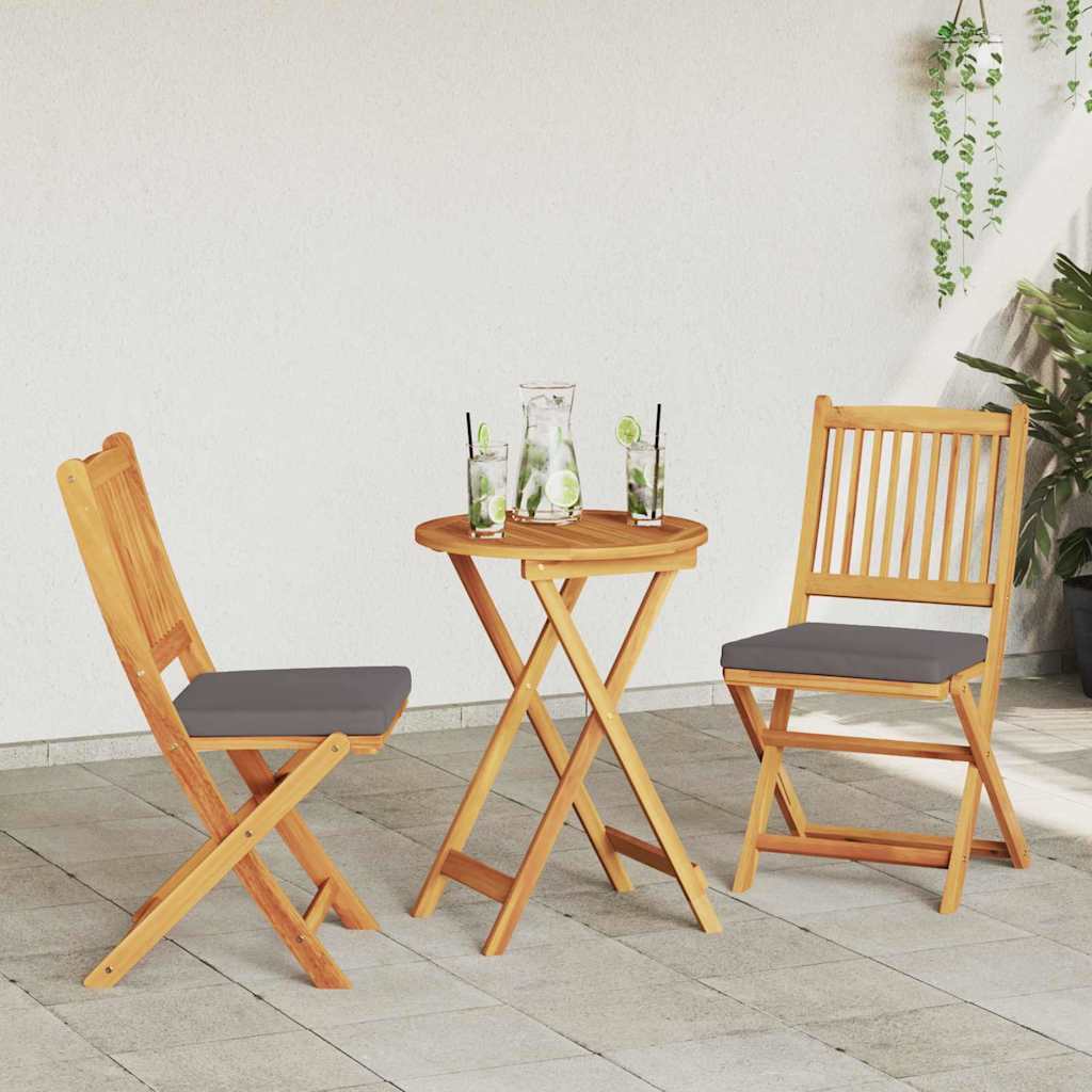 Ensemble bistro de jardin 3 pcs Marron Bois d'Acacia Massif - XIOS