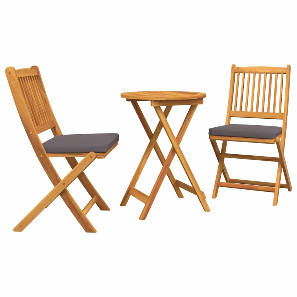 Ensemble bistro de jardin 3 pcs Marron Bois d'Acacia Massif - XIOS