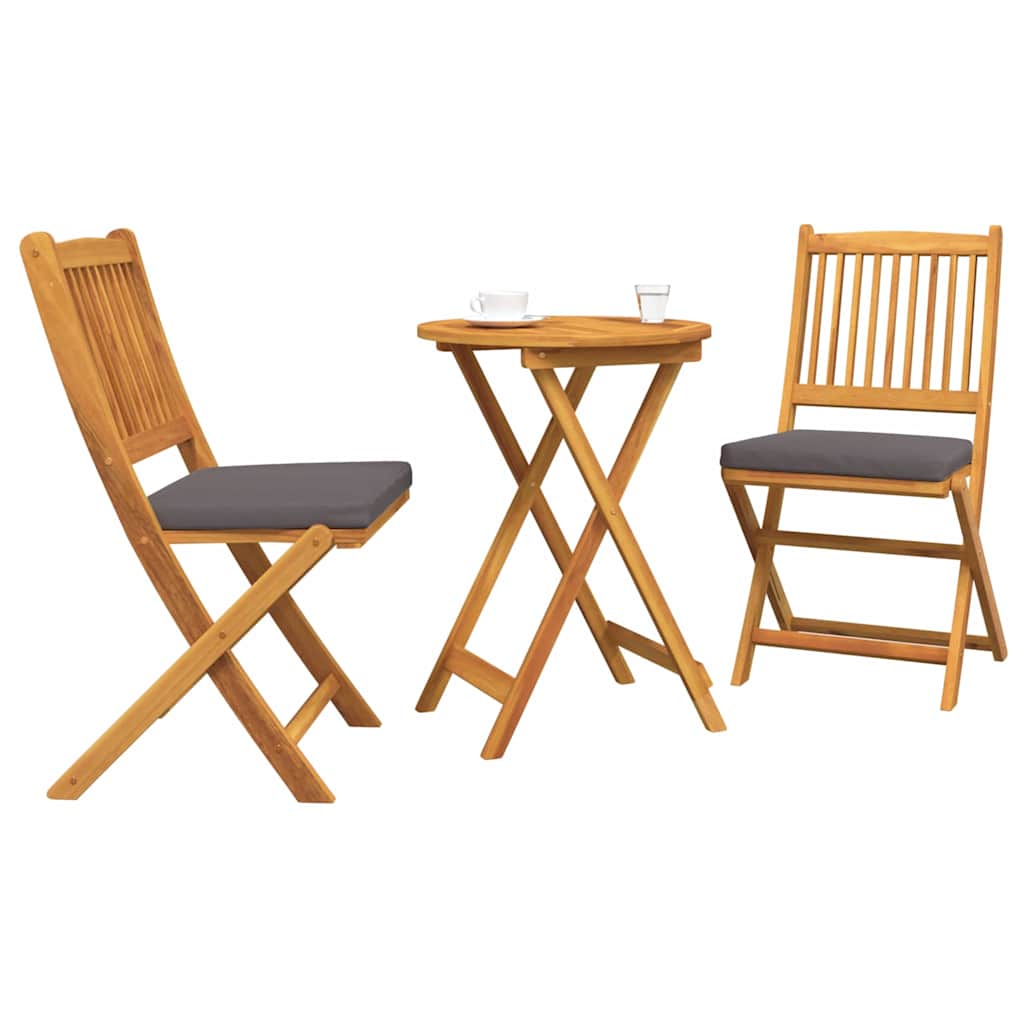 Ensemble bistro de jardin 3 pcs Marron Bois d'Acacia Massif - XIOS