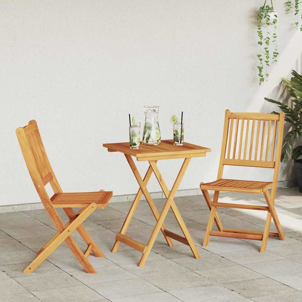 Ensemble bistro de jardin 3 pcs Marron Bois d'Acacia Massif - XIOS