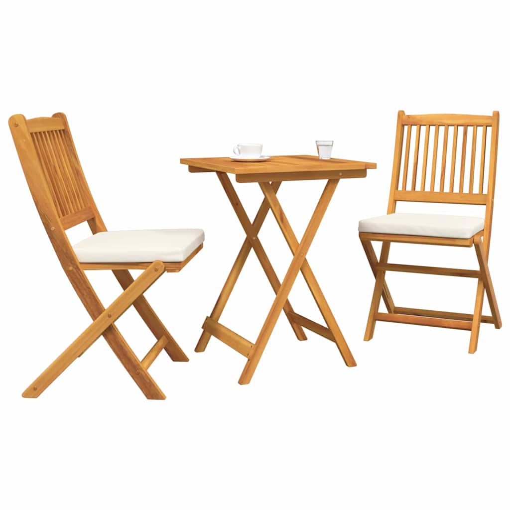 Ensemble bistro de jardin 3 pcs Marron Bois d'Acacia Massif - XIOS