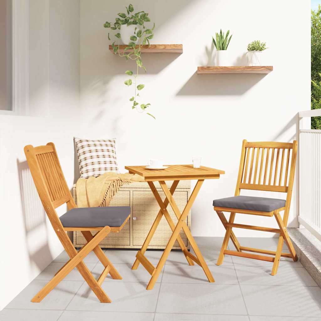 Ensemble bistro de jardin 3 pcs Marron Bois d'Acacia Massif - XIOS
