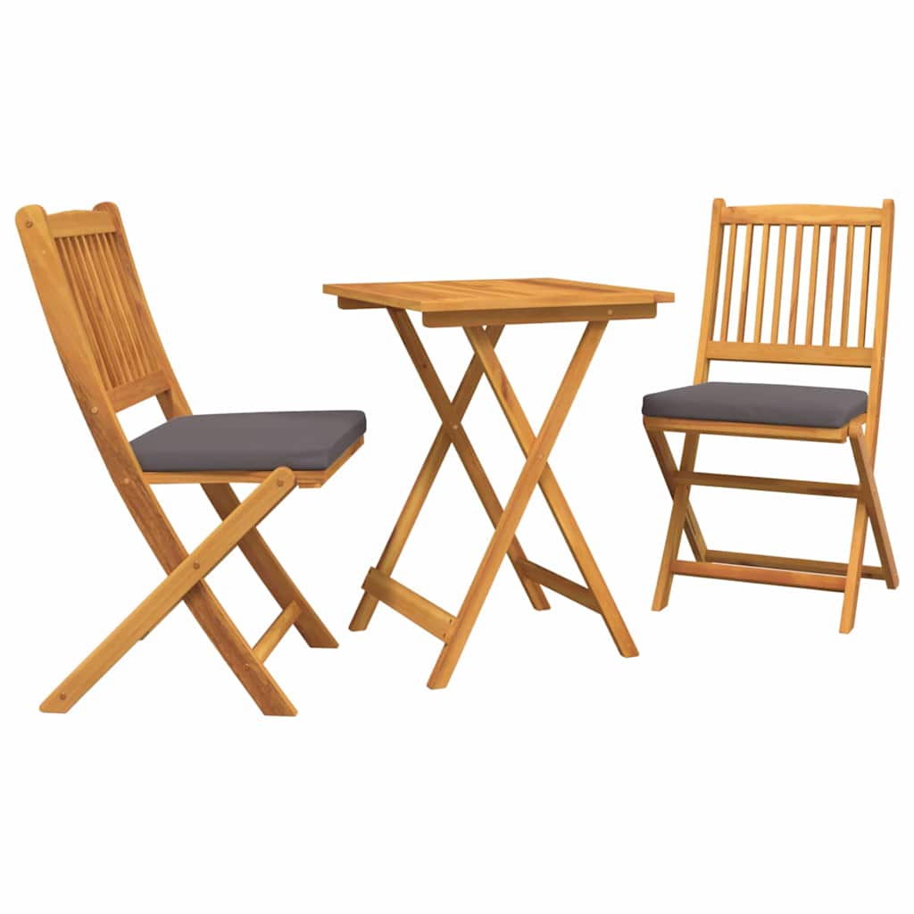 Ensemble bistro de jardin 3 pcs Marron Bois d'Acacia Massif - XIOS