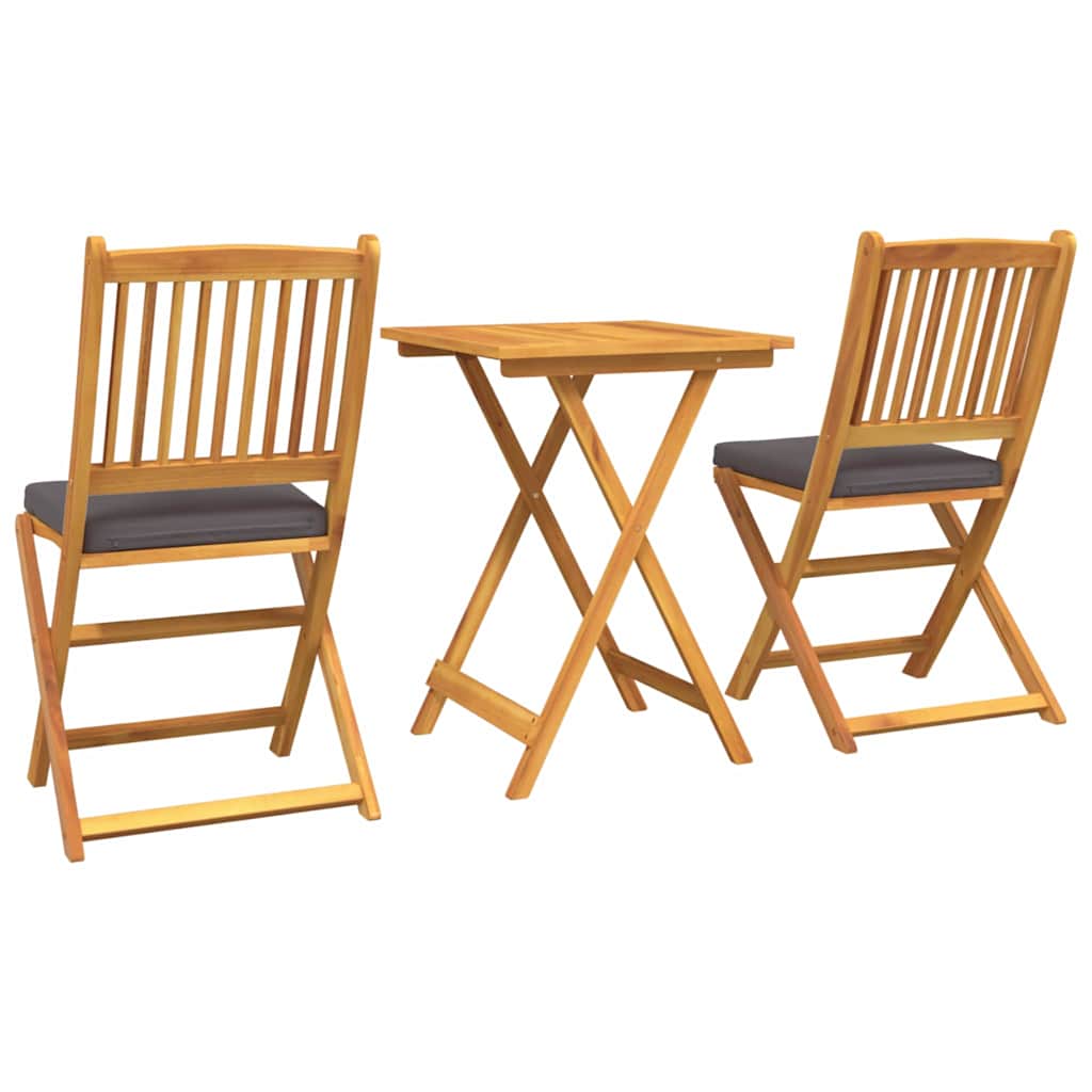 Ensemble bistro de jardin 3 pcs Marron Bois d'Acacia Massif - XIOS
