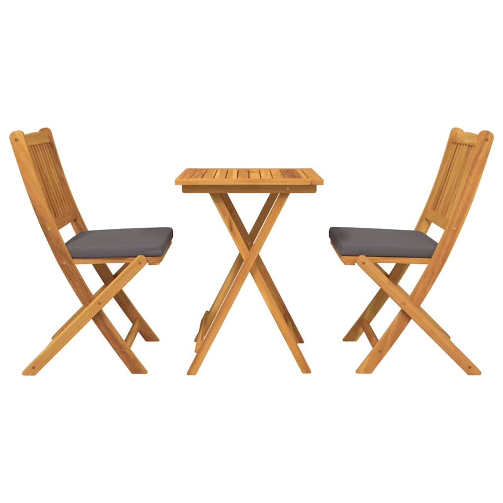 Ensemble bistro de jardin 3 pcs Marron Bois d'Acacia Massif - XIOS