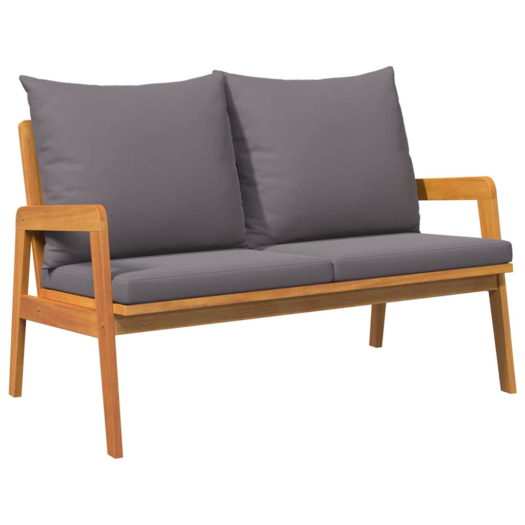 Ensemble bistrot avec coussin 4 pcs Marron Bois d'Acacia Massif