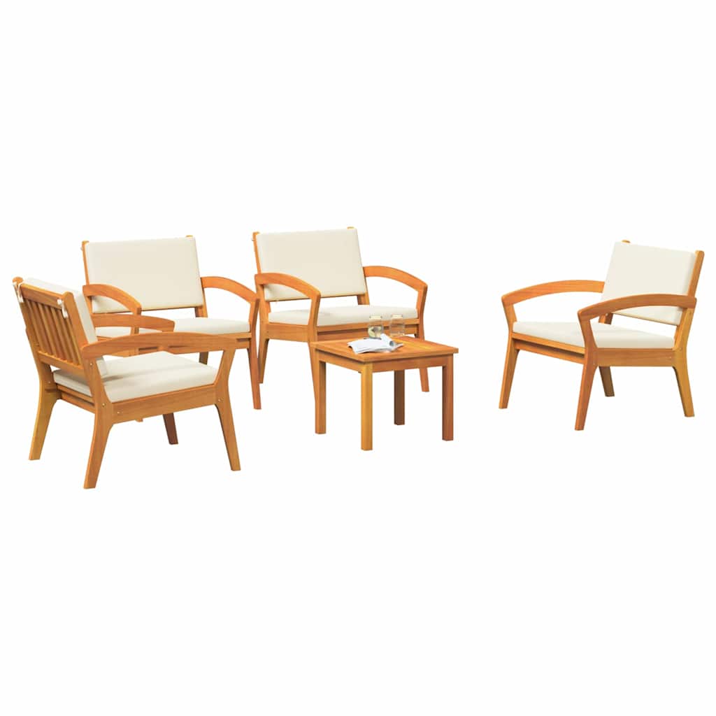 Ensemble bistrot avec coussin 5 pcs Marron Polyester