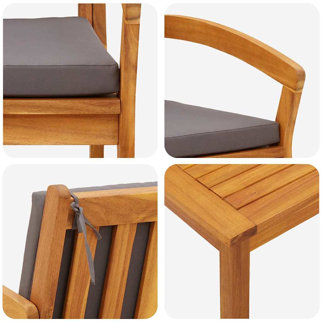 Ensemble bistrot avec coussin 5 pcs Marron Polyester