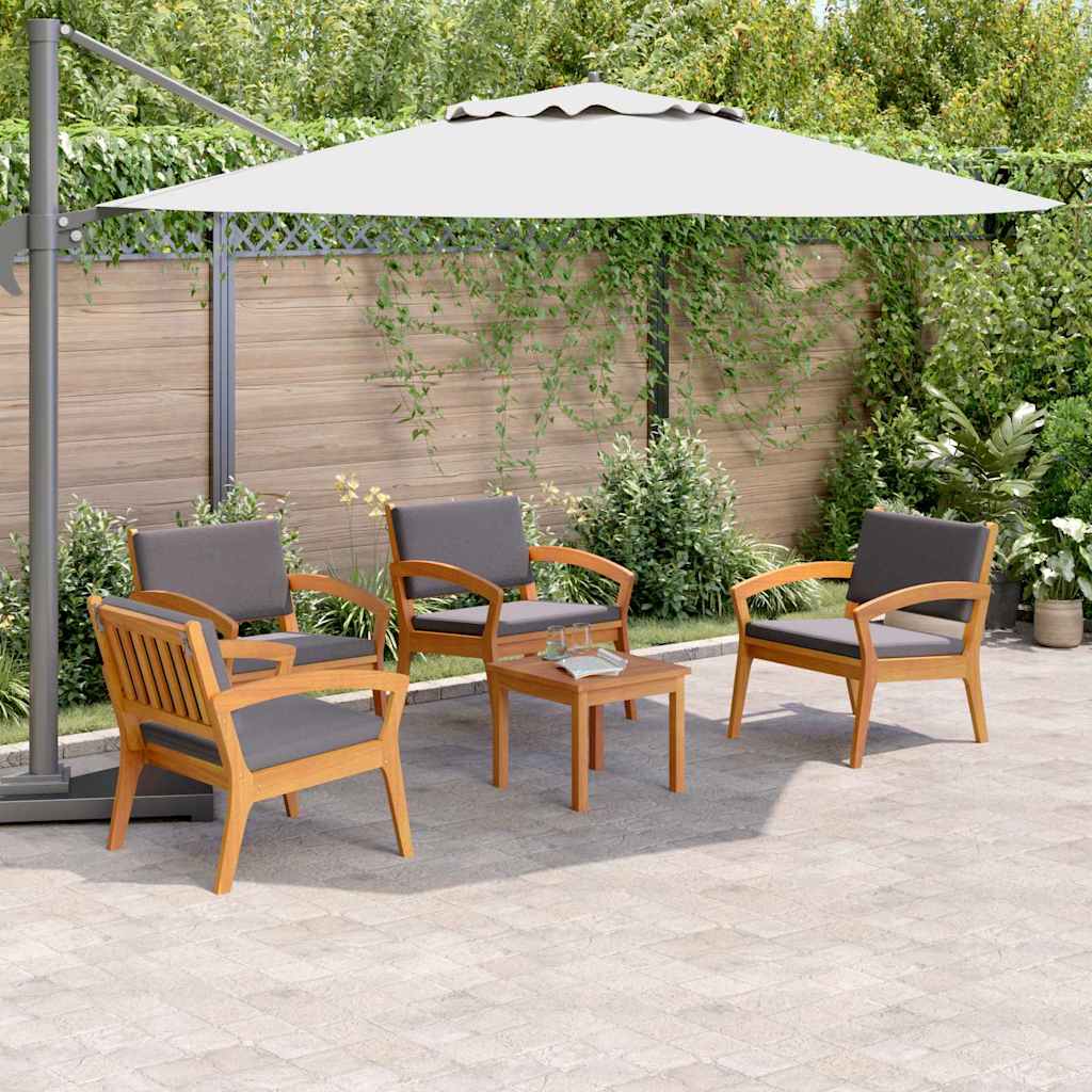 Ensemble bistrot avec coussin 5 pcs Marron Polyester