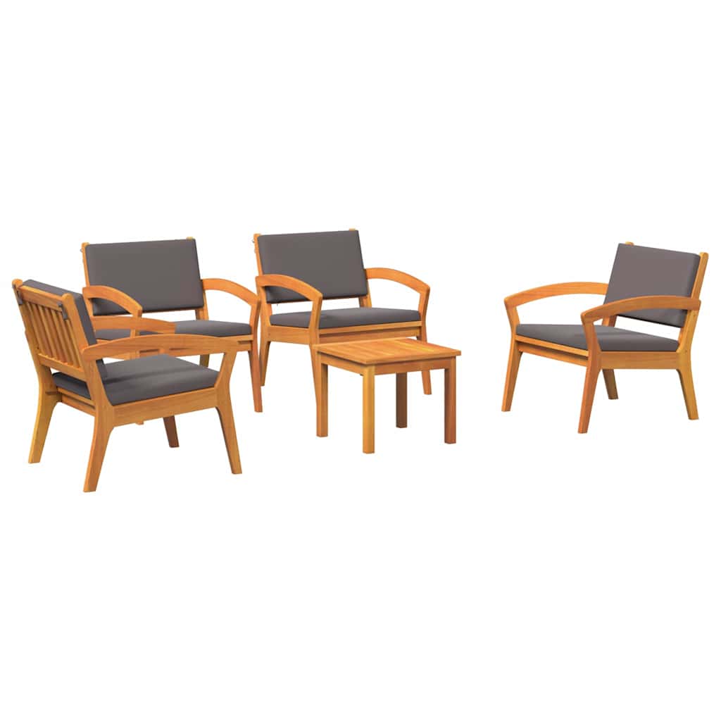Ensemble bistrot avec coussin 5 pcs Marron Polyester
