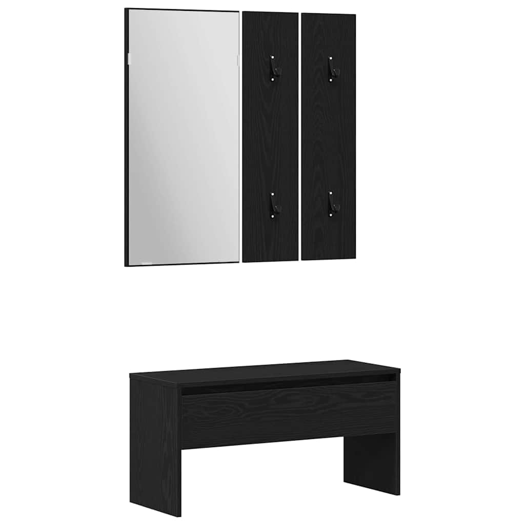 Ensemble de meubles d'entrée 5 pcs Chêne noir et argent - XIOS