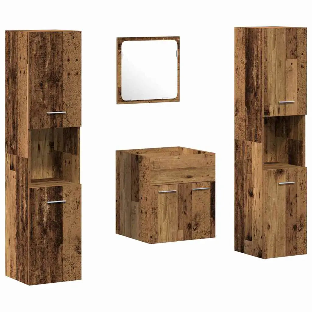 Ensemble de mobilier de salle de bain 4 pc Bois Ancien - XIOS
