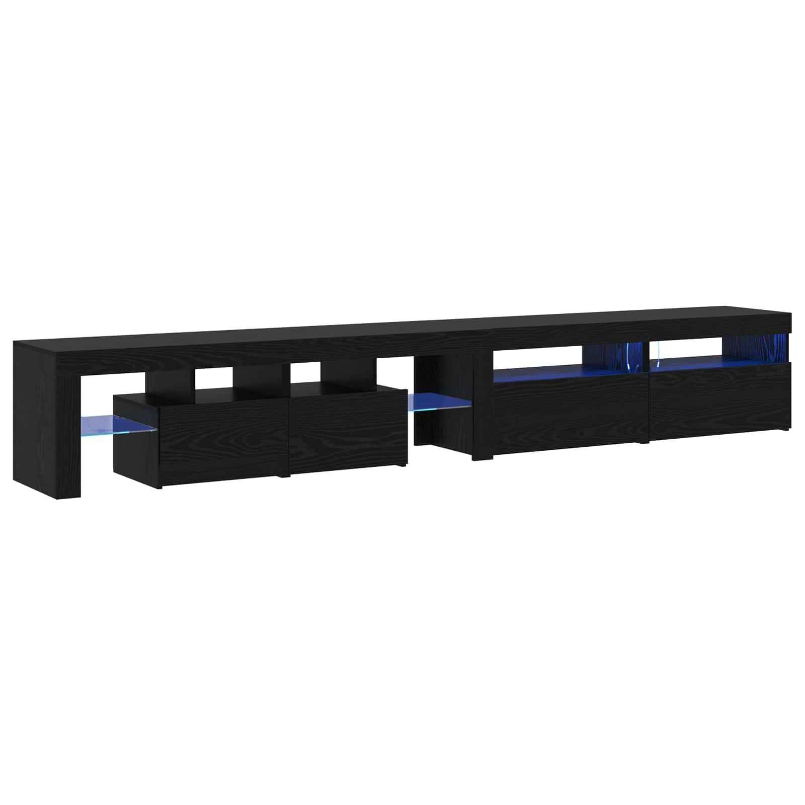 Meuble TV 3 pcs Chêne noir 260 x 37 x 40 cm Bois d'ingénierie