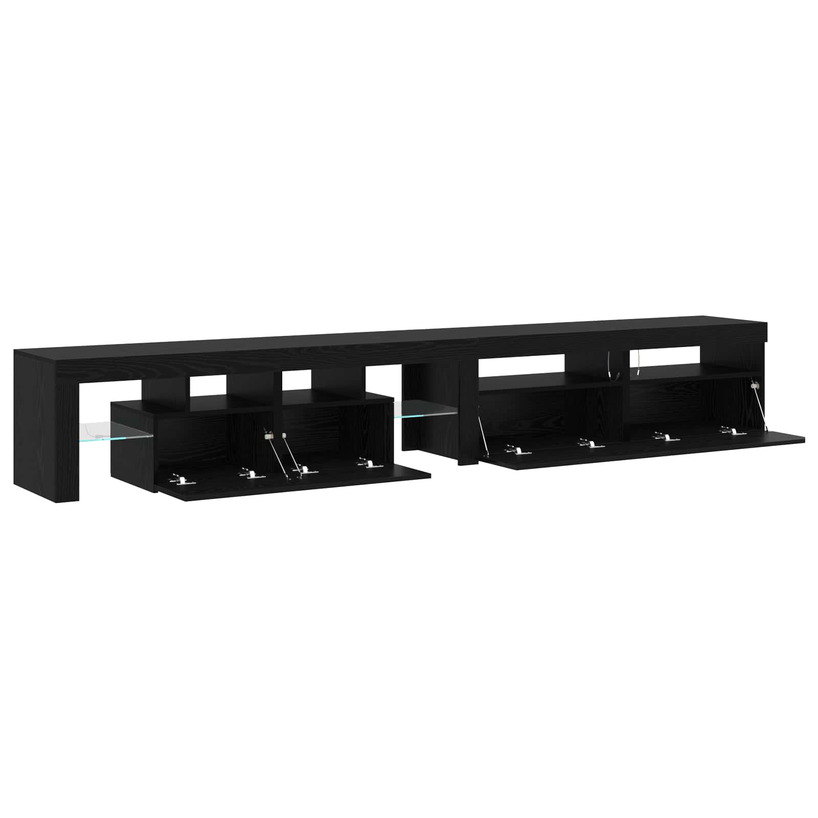 Meuble TV 3 pcs Chêne noir 260 x 37 x 40 cm Bois d'ingénierie