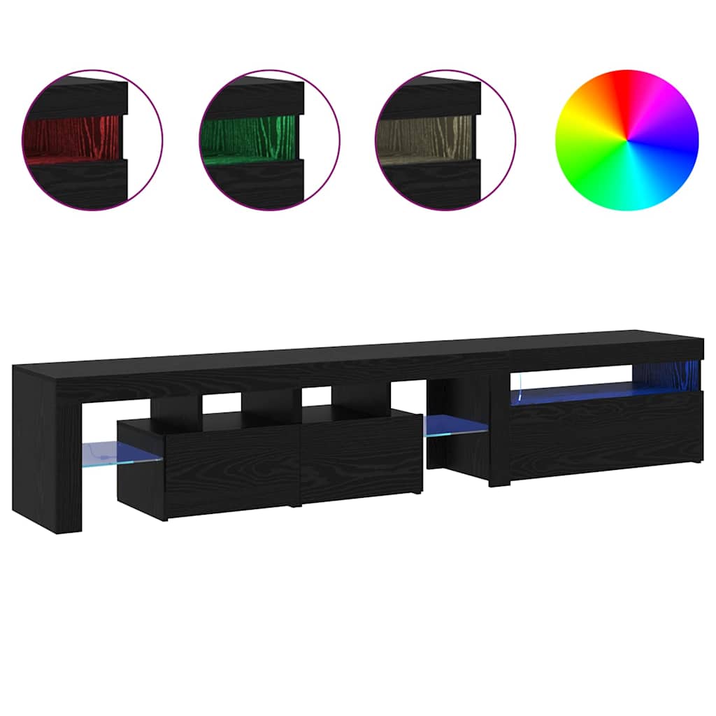 Meuble TV Chêne Noir Bois d'ingénierie & Panneau de particules - XIOS
