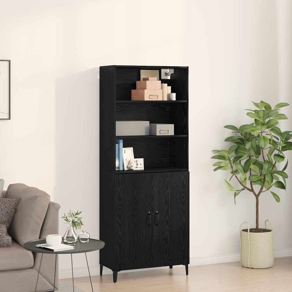 Buffet Chêne noir 69,5 x 32,5 x 180 cm Bois d'ingénierie