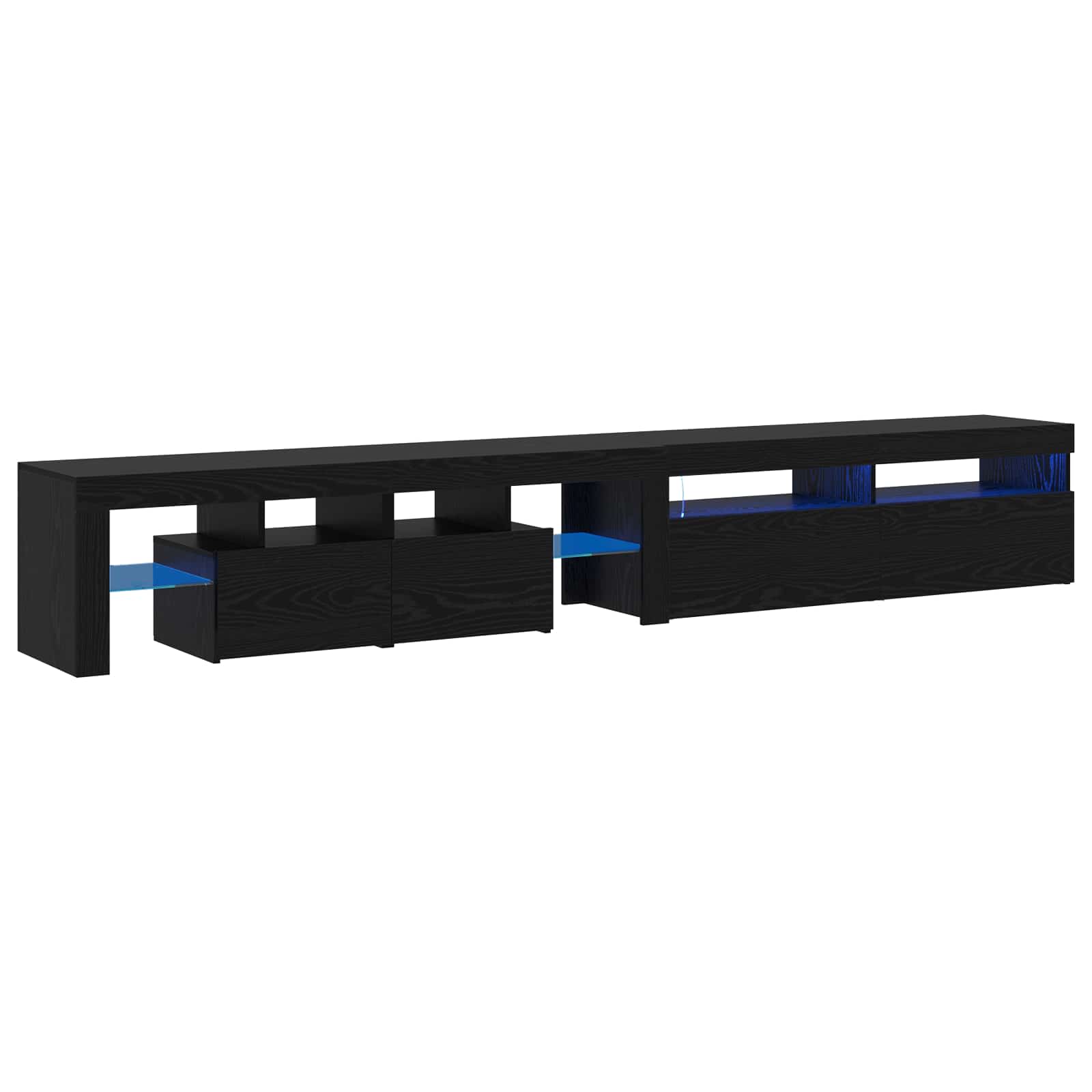 Meuble TV 2 pcs Chêne noir 260 x 37 x 40 cm Bois d'ingénierie